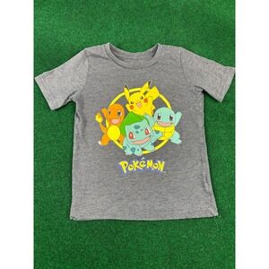 Jumping Beans Pokemon Charmander Squirtle Bulbasaur Pikachu T Shirt Size 7 Grey